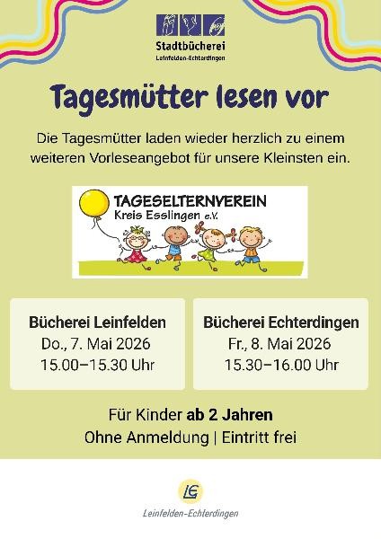 Plakat "Tagesmütter lesen vor"