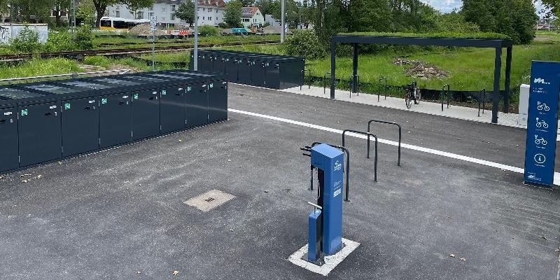 Mobilitätspunkte im Überblick Mobilitätspunkt mit Fahrradabstellboxen