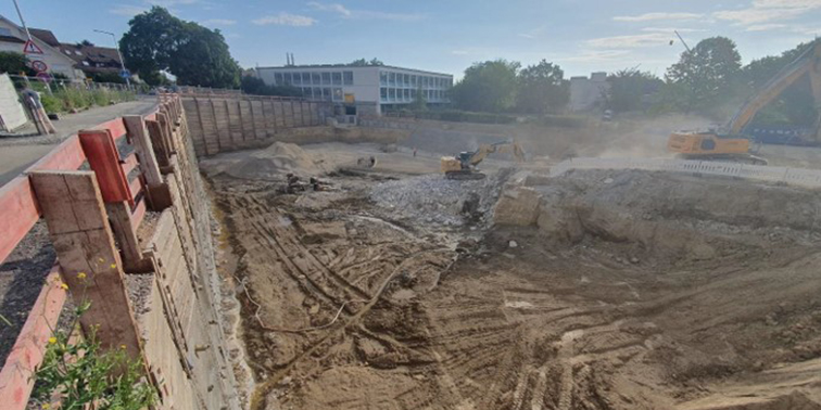 Gartenhallenbad Leinfelden Baustelle Neubau Gartenhallenbad in Leinfelden