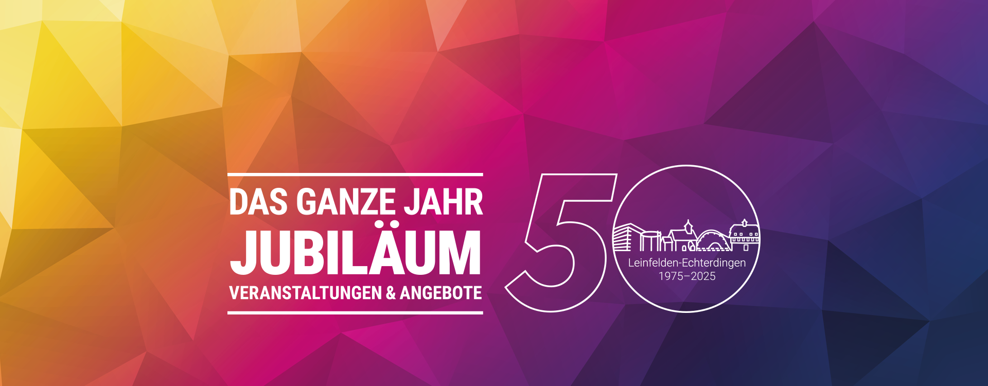 Grafik mit Logo 50 Jahre Leinfelden-Echterdingen