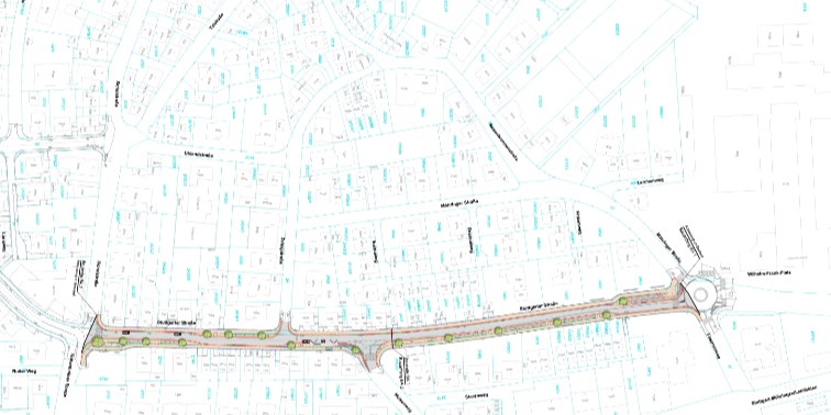 Plan vom Sanierungsabschnitt der Stuttgarter Straße