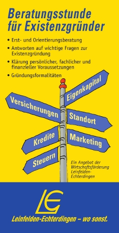Existenzgründung, Start-ups und Unternehmensnachfolge Flyer Beratungsstunde für Existenzgründer