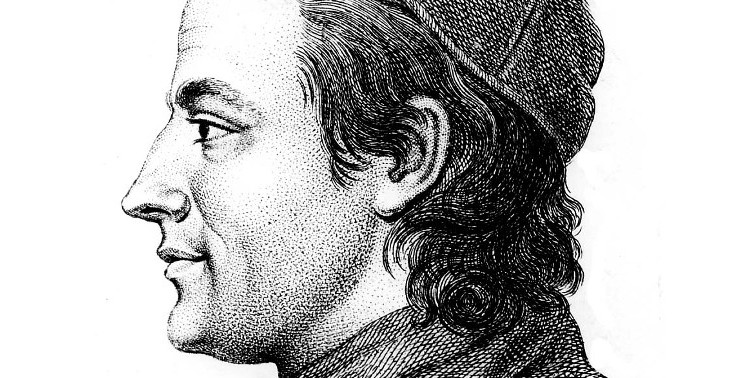 Persönlichkeiten der Stadt Seitenprofil/Portraitfoto von Philipp-Matthäus-Hahn (schwarz-weiß)