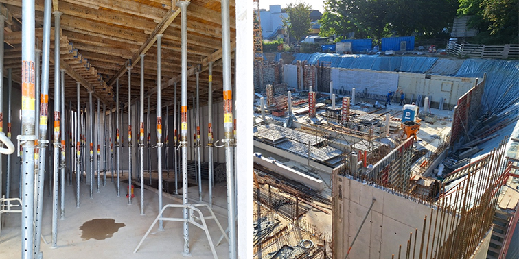 Baustelle Neubau Gartenhallenbad in Leinfelden