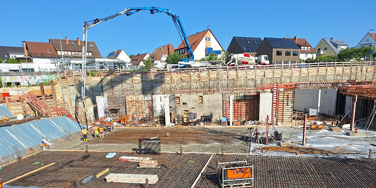 Gartenhallenbad Leinfelden Baustelle Neubau Gartenhallenbad in Leinfelden