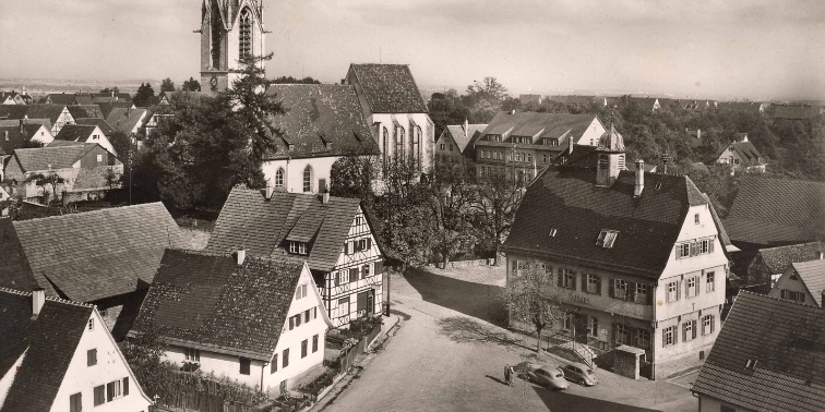 Alter Ortskern von Echterdingen, 1955 | Foto: Stadtarchiv LE