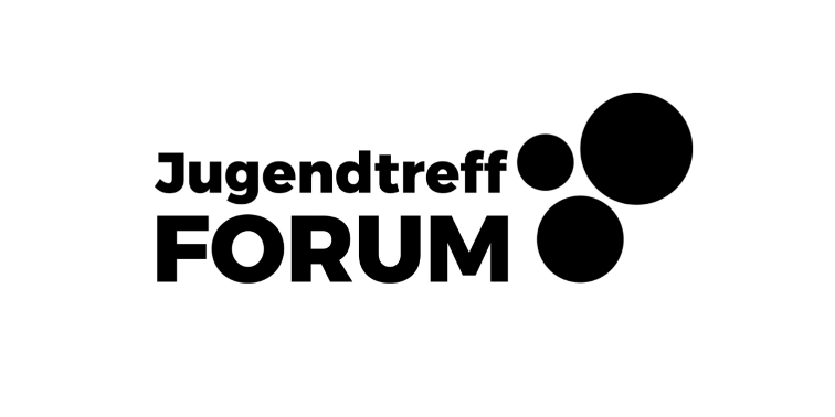Schwarz-weißes Logo „Jugendtreff FORUM“
