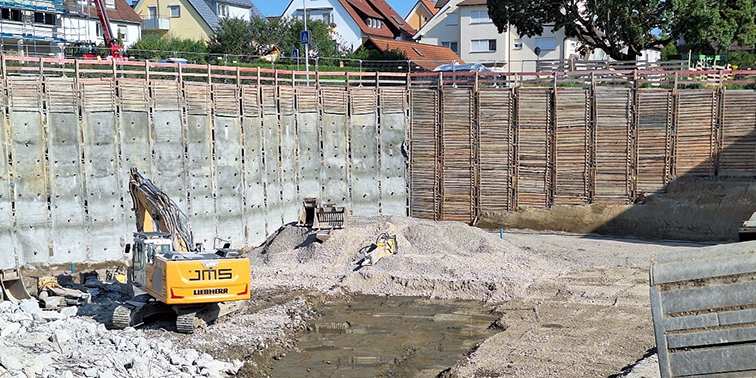 Gartenhallenbad Leinfelden Baustelle Neubau Gartenhallenbad in Leinfelden