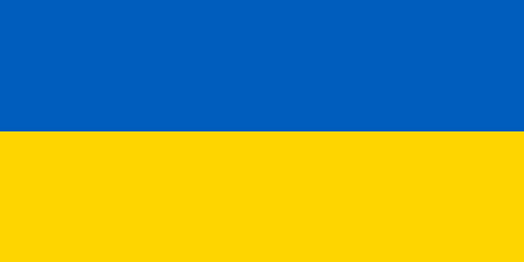Hilfe für Menschen aus unserer Partnerstadt Poltawa Ukraine-Flagge bestehend aus blauem und grünem Balken