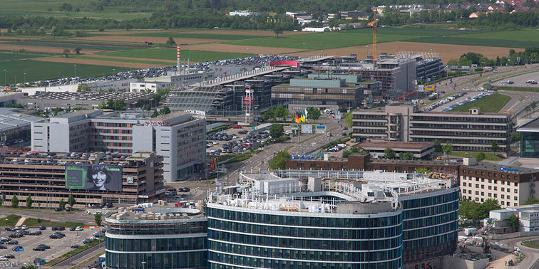 Gewerbe- bzw. Industriegebäude rund um den Flughafen Stuttgart