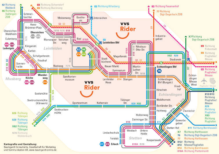 Liniennetzplan Leinfelden-Echterdingen