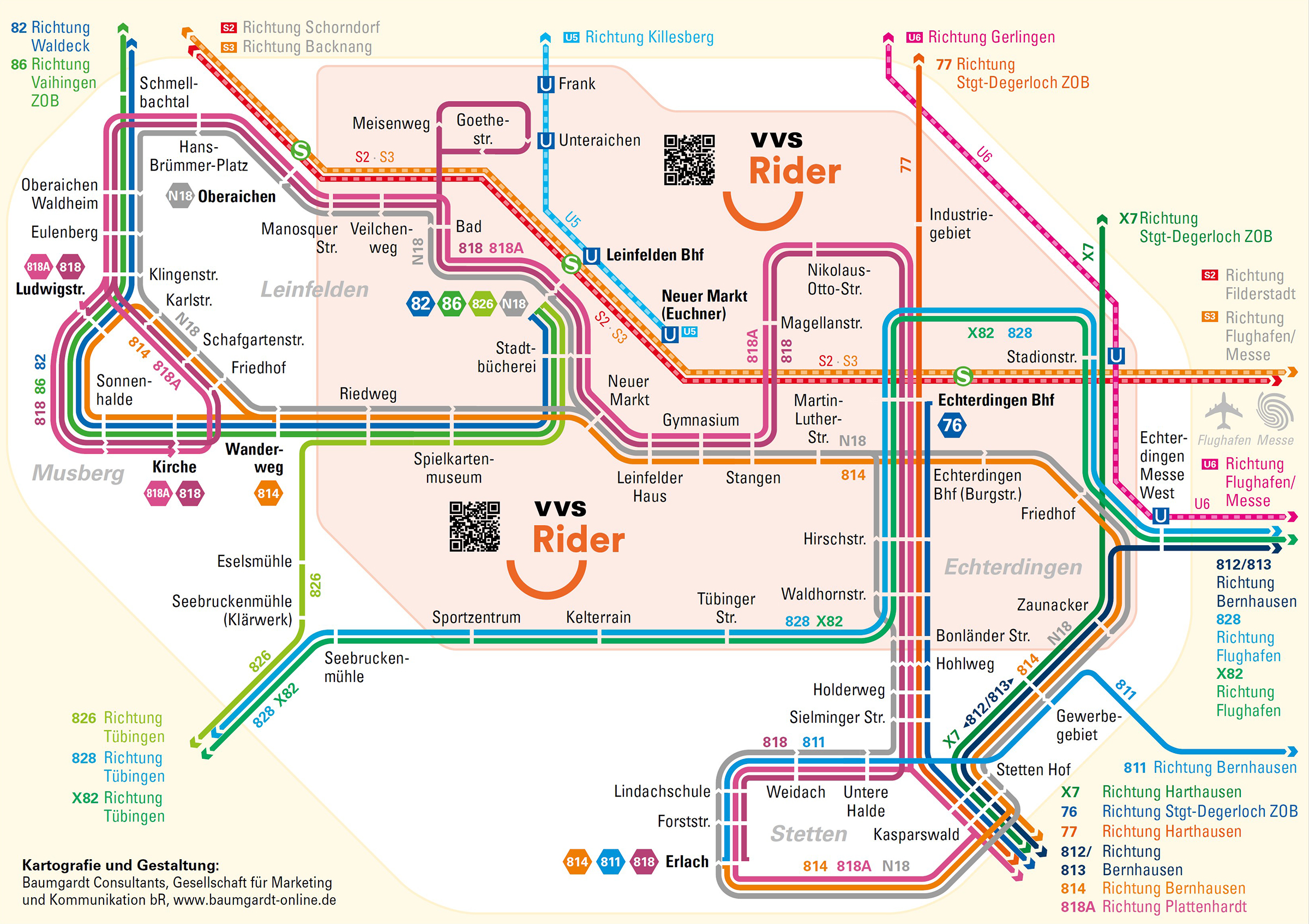 Liniennetzplan Leinfelden-Echterdingen