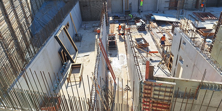 Baustelle Neubau Gartenhallenbad in Leinfelden