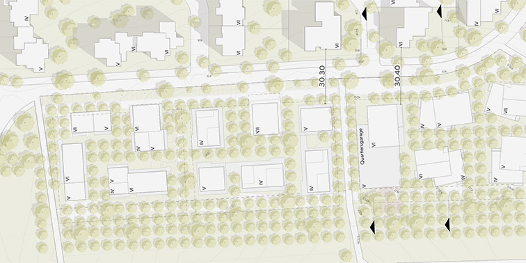 Plan eines Wohnbauentwicklungsgebiets