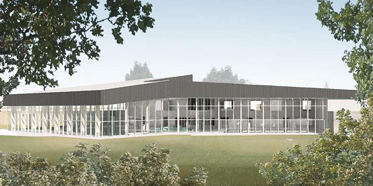 Gartenhallenbad Leinfelden Außenansicht eines Hallenbades