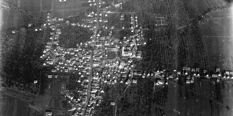 Luftbild von Echterdingen,1918