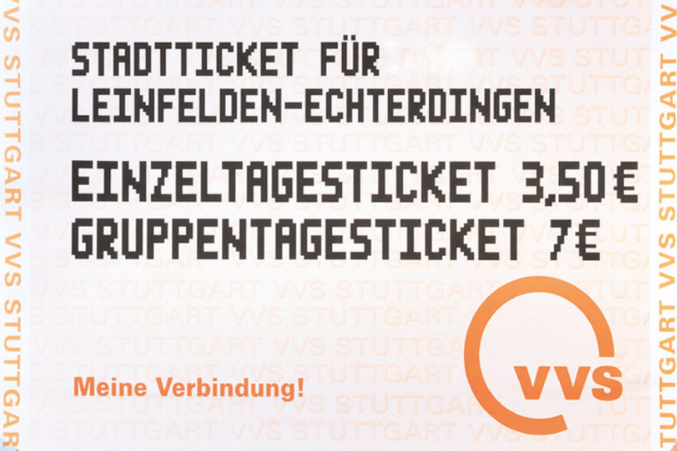 VVS-Fahrschein StadtTicket Leinfelden-Echterdingen