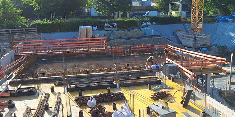 Baustelle Neubau Gartenhallenbad in Leinfelden