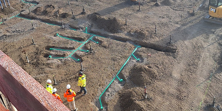 Baustelle Neubau Gartenhallenbad in Leinfelden