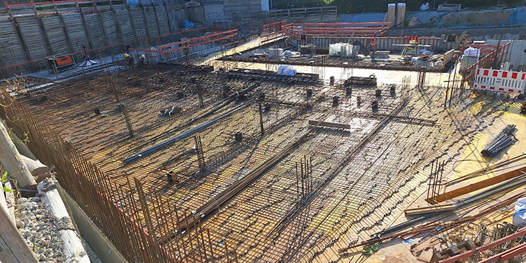 Baustelle Neubau Gartenhallenbad in Leinfelden